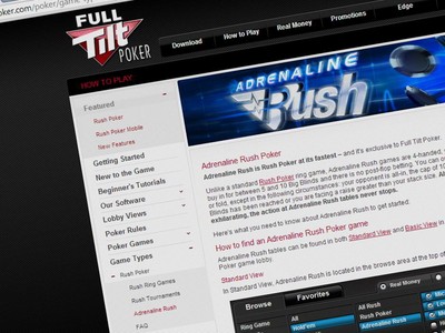 New Rush Poker variant among new products on Full Tilt Poker