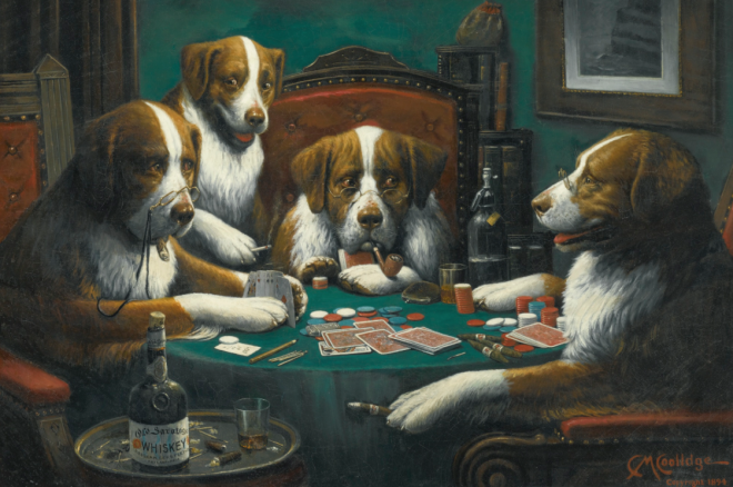 Famous Painting of Dogs Playing Poker Sells for Over $650000