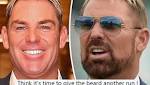 Putting on his poker face! Shane Warne threatens to grow back the beard his ex-fiancée Elizabeth Hurley hated to give …