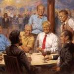 Donald Trump painting: Dogs playing poker or Kennedy with a combover?