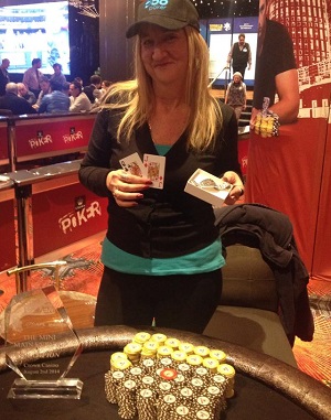 Mary Orta wins the 2014 Mini Main Event at Crown Poker